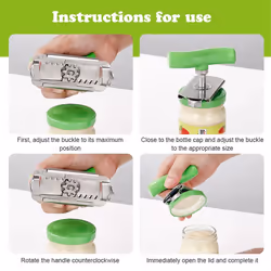 Effortless Jar Can Opener Bottle Openers Stainless Steel Green