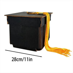 Graduation Explosions Box Bachelor Hat Shape Gift Packing Wood Boxes