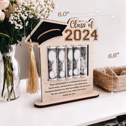 2024 Wooden Graduation Wallet Graduation Season Gift Wallet White