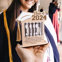 2024 Wooden Graduation Wallet Graduation Season Gift Wallet White