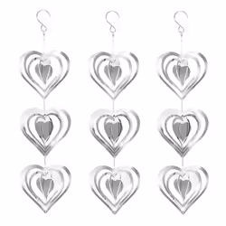 3PCS Heart Bird Scare Discs Set,Double-Sided Bird Reflectors
