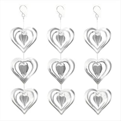 3PCS Heart Bird Scare Discs Set,Double-Sided Bird Reflectors