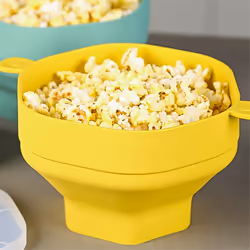 Microwave Popcorn Bowl Foldable Popcorn Maker Bucket Bowl cyan