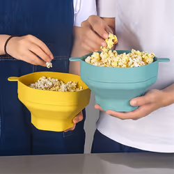 Microwave Popcorn Bowl Foldable Popcorn Maker Bucket Bowl Gray