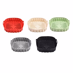 2PCS Air Fryer Silicone Baking Tray Reusable Square Air Fryer Pan,C