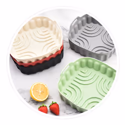 2PCS Air Fryer Silicone Baking Tray Reusable Square Air Fryer Pan,C