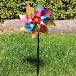 6Pcs Sparkly Wind Spinners for Yard and Garden, Lawn Yard Decorations
