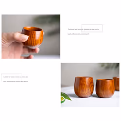Solid Wood Cup Solid Wood Water Tea Cup For Kitchen Living Room B