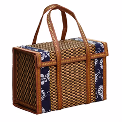 Fruit Basket Simple Handheld Picnic Food Container 36x18x25cm,B