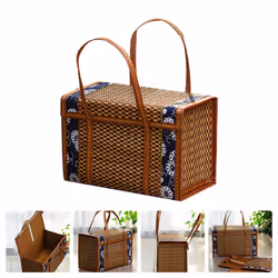 Fruit Basket Simple Handheld Picnic Food Container 36x15x25cm,A