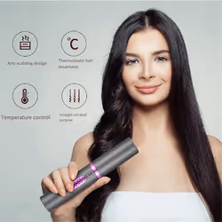 Cordless Hair Straightener, Flat Iron 2 in 1, Portable grey