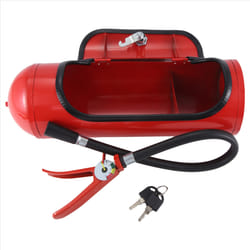 Fire Extinguishe Shape Wine Holder With Lock And Keys Red
