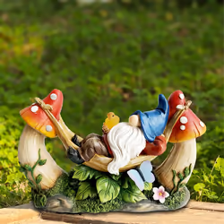 Solar Garden Decor For Outside,Resin Garden Gnomes Outdoor