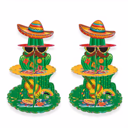 Fiesta Mexican Decorations,2Pcs Cupcake Stands