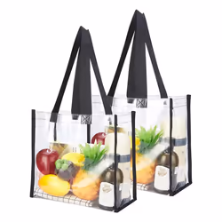 Clear Tote Bags Stadium , Transparent PVC Shoulder Handbag for Women