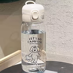 Plastic Water Bottle Water Cup With Straw Large Capacity