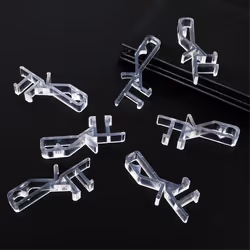 Hidden Channel Valance Clips, 1-7/8inch Clear Plastic Blinds Clips