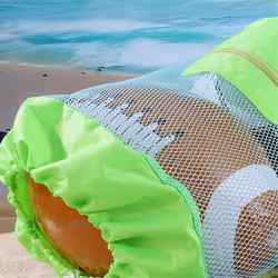 2PCS Large Mesh Beach Bags,Drawstring Beach Backpack Big Seashell Bag