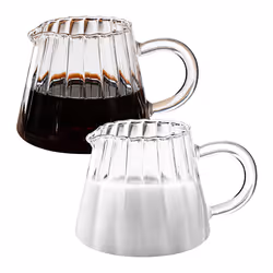 Glass Pitcher, Wave Shaped Glass Creamer Pitcher, Glass Tea Pitcher