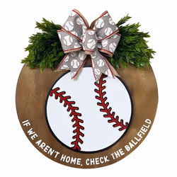Welcome Sign for Front Door Decor Baseball Lover Farmhouse Wreath