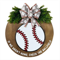 Welcome Sign for Front Door Decor Baseball Lover Farmhouse Wreath