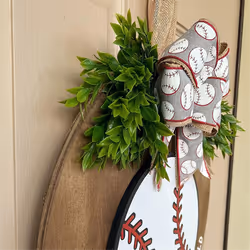 Welcome Sign for Front Door Decor Baseball Lover Farmhouse Wreath