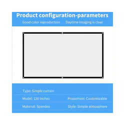 Projector Screen for Home Theater White Foldable Anti- (72Inch)