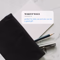 10Pcs Canvas Zipper Makeup Bags for Travel DIY Craft School, Black