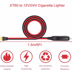 Car Lighter to XT60 12V 24V Charging Cable for