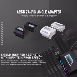 ATX 24Pin Adapter 180 Degree ARGB Adapter 5V Synchronization Black
