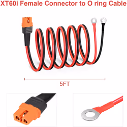 12AWG XT60i Female to O Ring Connector with Tinned Wire