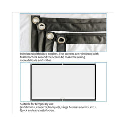 Projector Screen for Home Theater White Foldable Anti-(120Inch)