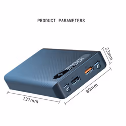 6X18650 Battery Charger Box Power Bank Case, Standard Charge Black