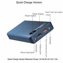 6X18650 Battery Charger Box Power Bank Case, Standard Charge Black
