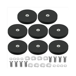 8Pack Coated Magnet Neodymium Magnet Base 43mm M6 Male Thread Black