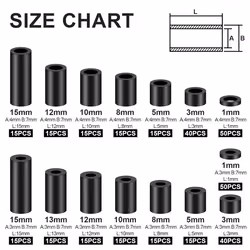 345 Pcs Electrical Outlet Screw Spacers, M3 Black Round Spacer