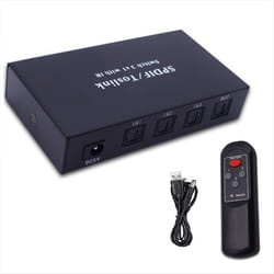 Optical Switcher with 2 Way with IR Remote Control Switch