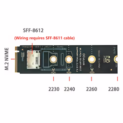 M.2 NVMe PCIe to Oculink Female Dock SFF-8612 Adapter
