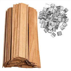100 Sets Candle Wick 0.5X5.12In Natural Wooden Wick for Candle Making