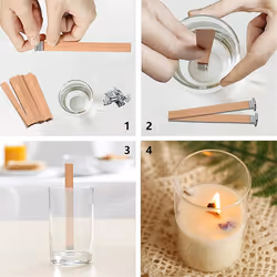100 Sets Candle Wick 0.5X5.12In Natural Wooden Wick for Candle Making
