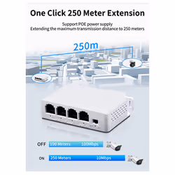 1Pcs 4 Ports 1 to 3 Port PoE Extender