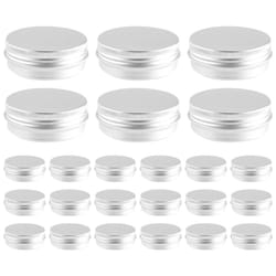 48 Pcs 1 Oz Tins Silver Aluminum Tins Cans Screw Top Round Tins Cans