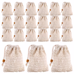 40 Pack Soap Exfoliating Bags,with Drawstring for Bath & Shower Use