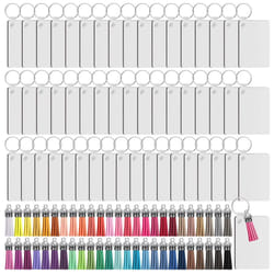 200Pcs Sublimation Keychain Blanks Set Rectangle Heat Transfer Blanks