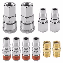 10Pcs 1/4 inch Air Line Hose Compressor Fitting Connector