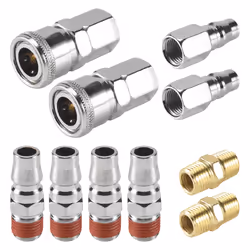 10Pcs 1/4 inch Air Line Hose Compressor Fitting Connector