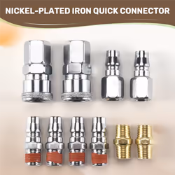 10Pcs 1/4 inch Air Line Hose Compressor Fitting Connector