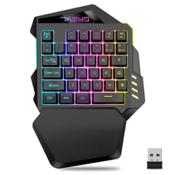 One Hand Wireless Gaming RGB Backlit Keyboard for PC