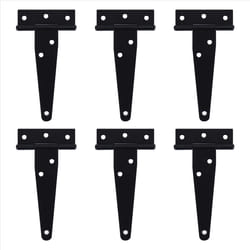 6 PCS 4 Inch T-Strap Black Hinges for , Fence and Barn Gates