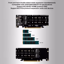 PCIE X16 to M.2 M-Key NVMEx4 SSD 2U Server Riser Card Double-Sided
